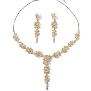 SARAH CRYSTAL LEAF WEDDING SET